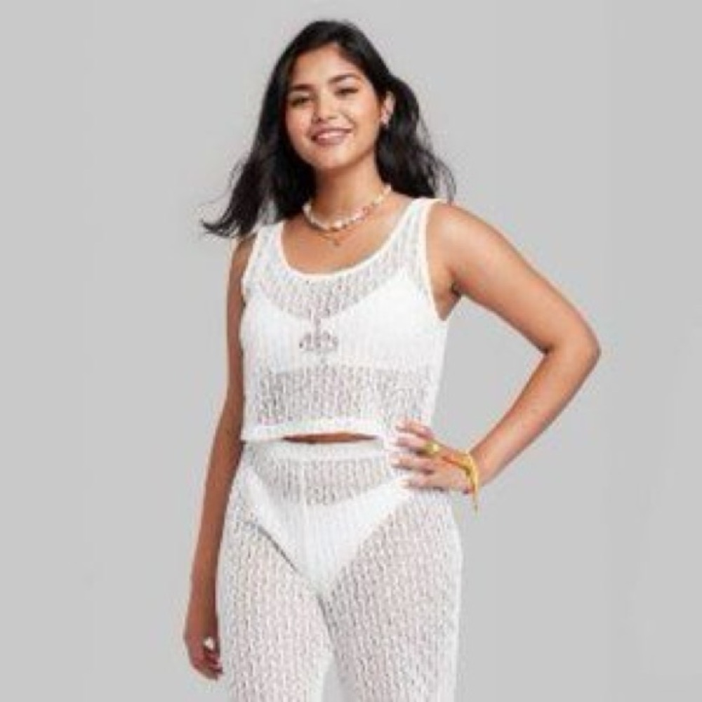 Wild Fable Crochet Knit Swimsuit Cover Up Tank Top